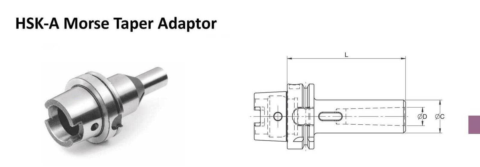 HSK-A 40 MT 01 - 3.74 Morse Taper Adapter (Balanced to 2.5G 25000 RPM) (DIN 6383)